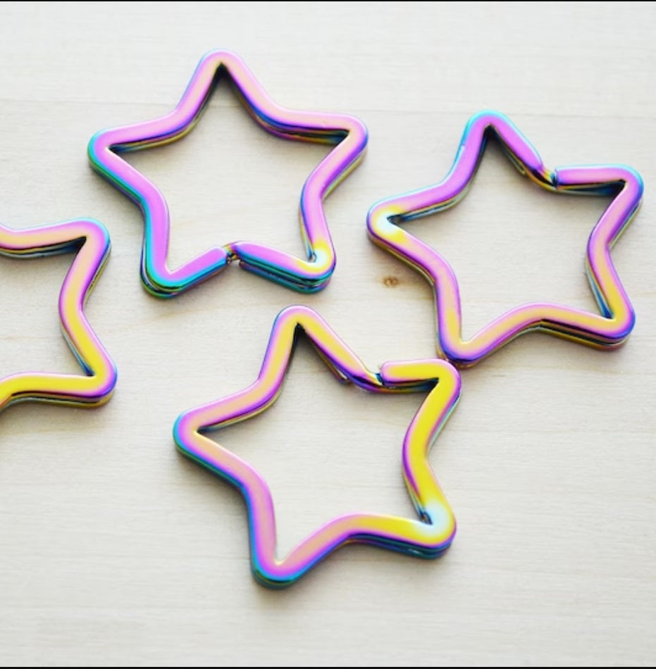 Rainbow Star Key Ring