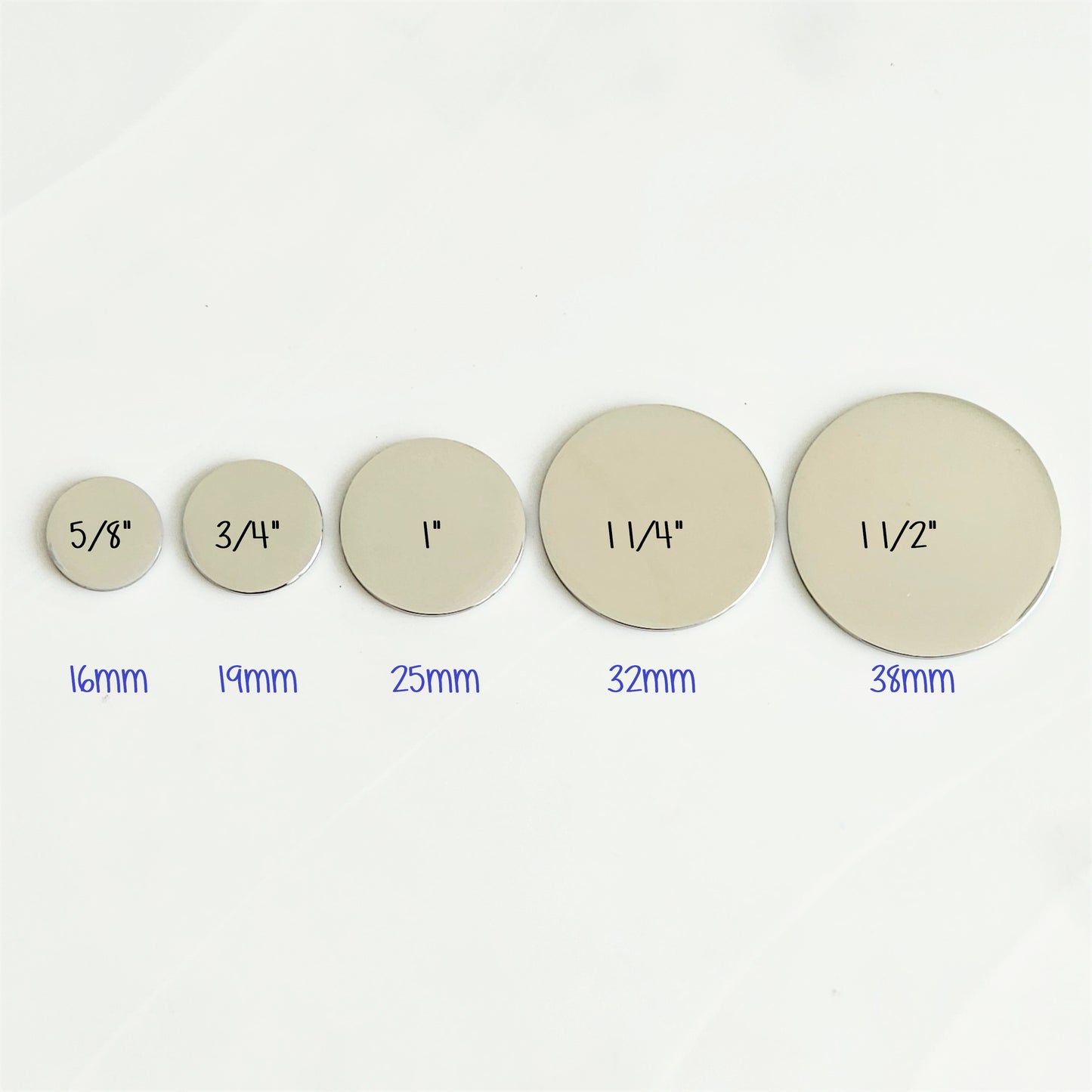 Stainless Steel - 1 1/4" Circle (no hole)