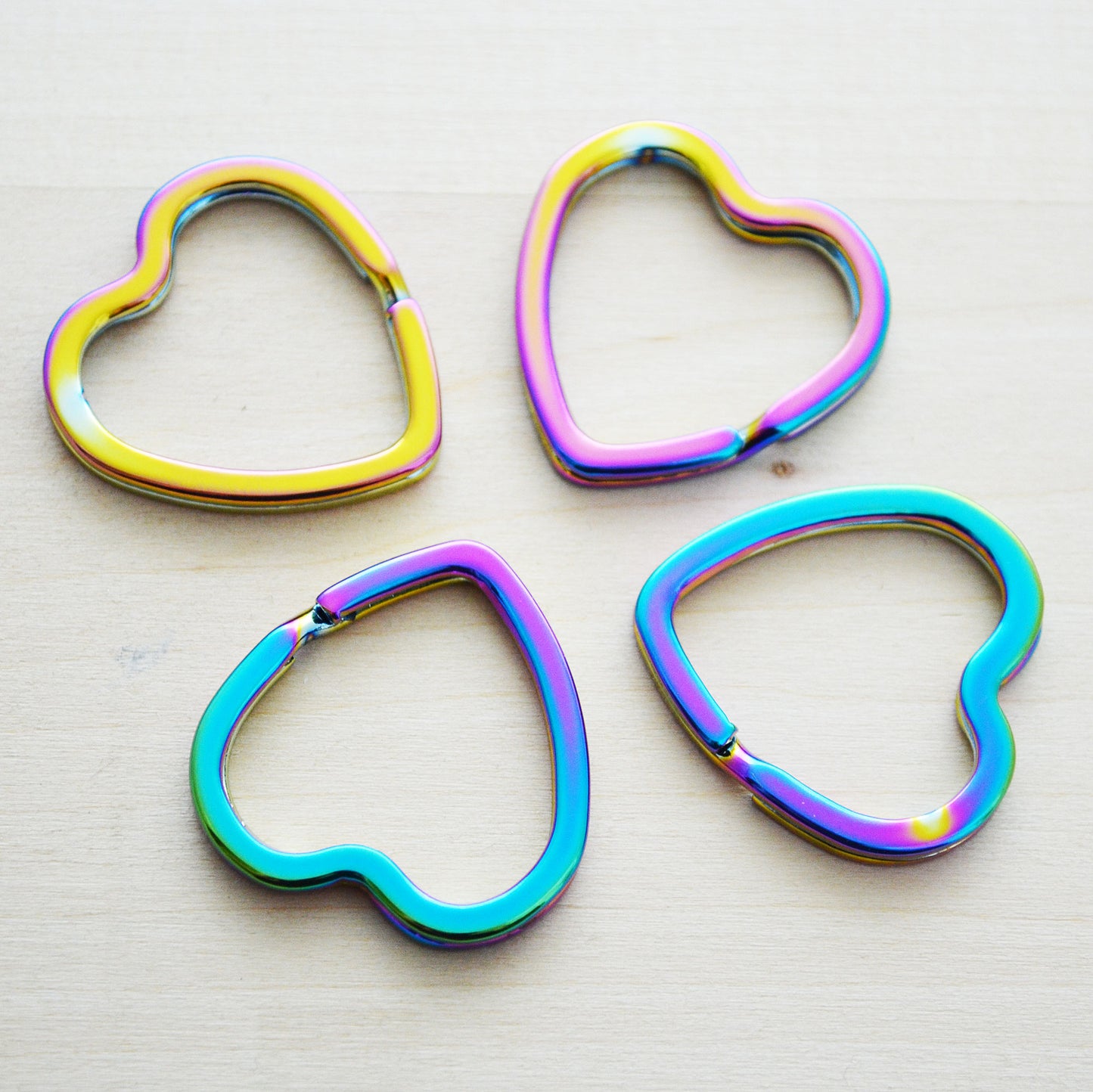 Rainbow Heart Key Rings