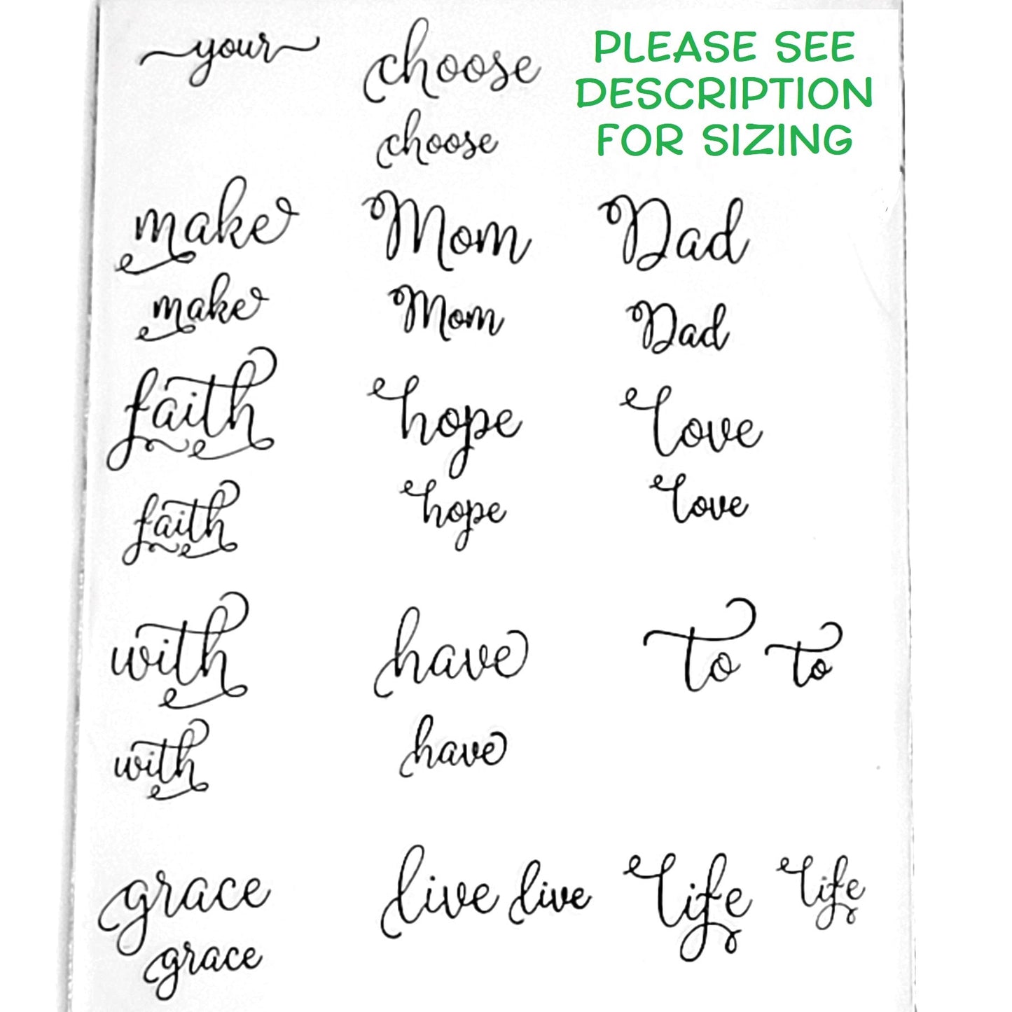 Molly Script - Word Stamps