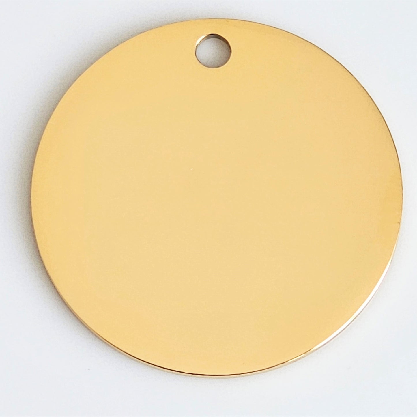 Gold Plated Stainless Steel - 1 1/2" Circle (with hole)
