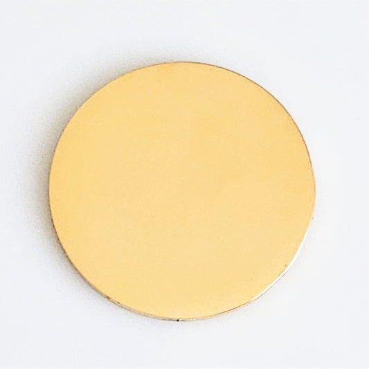 Gold Plated Stainless Steel - 1" Circle (no hole)