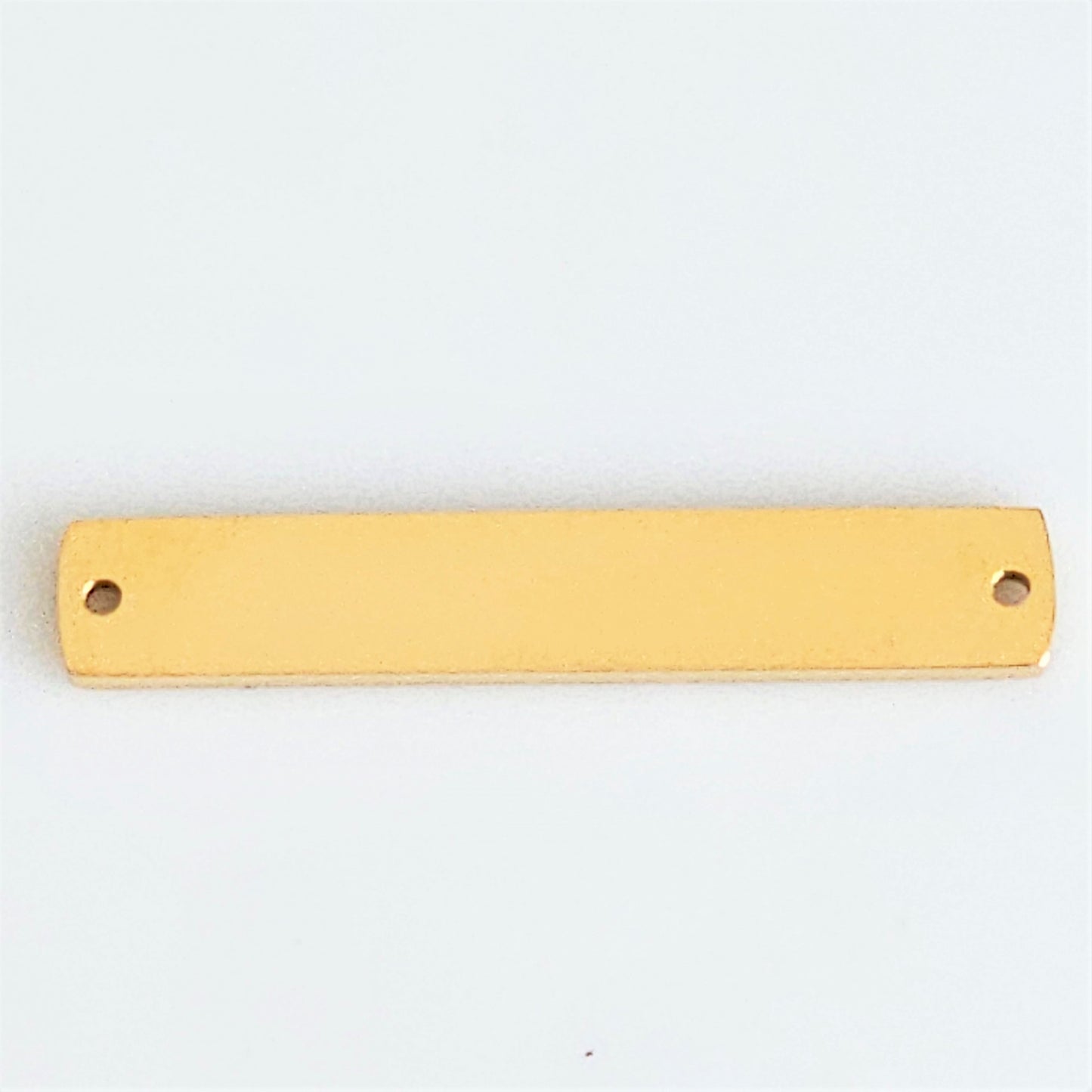 Gold Plated Stainless Steel - 1 1/4" Rectangle Bar (with holes)