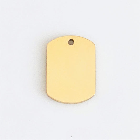 Gold Plated Stainless Steel - 1/2" x 3/4" Dog Tag