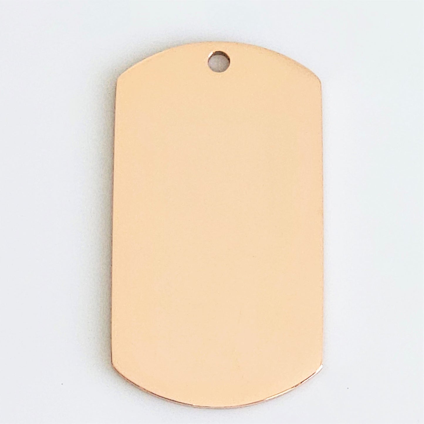 Rose Gold Plated Stainless Steel - 1" x 1 3/4" Dog Tag
