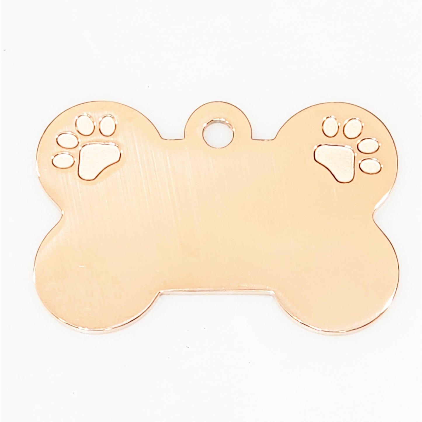 Rose Gold Plated Dog Bone with Two Paws - 24mm x 36mm