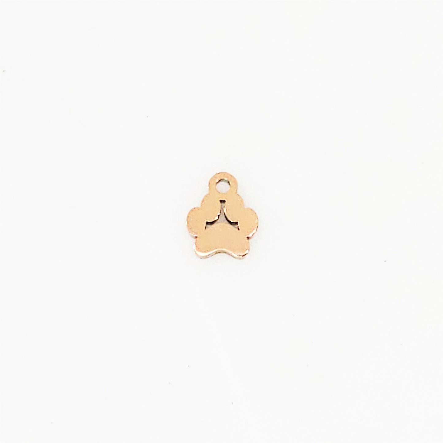 Tiny Paw Charm - Rose Gold Plated - 7.5mm x 8mm