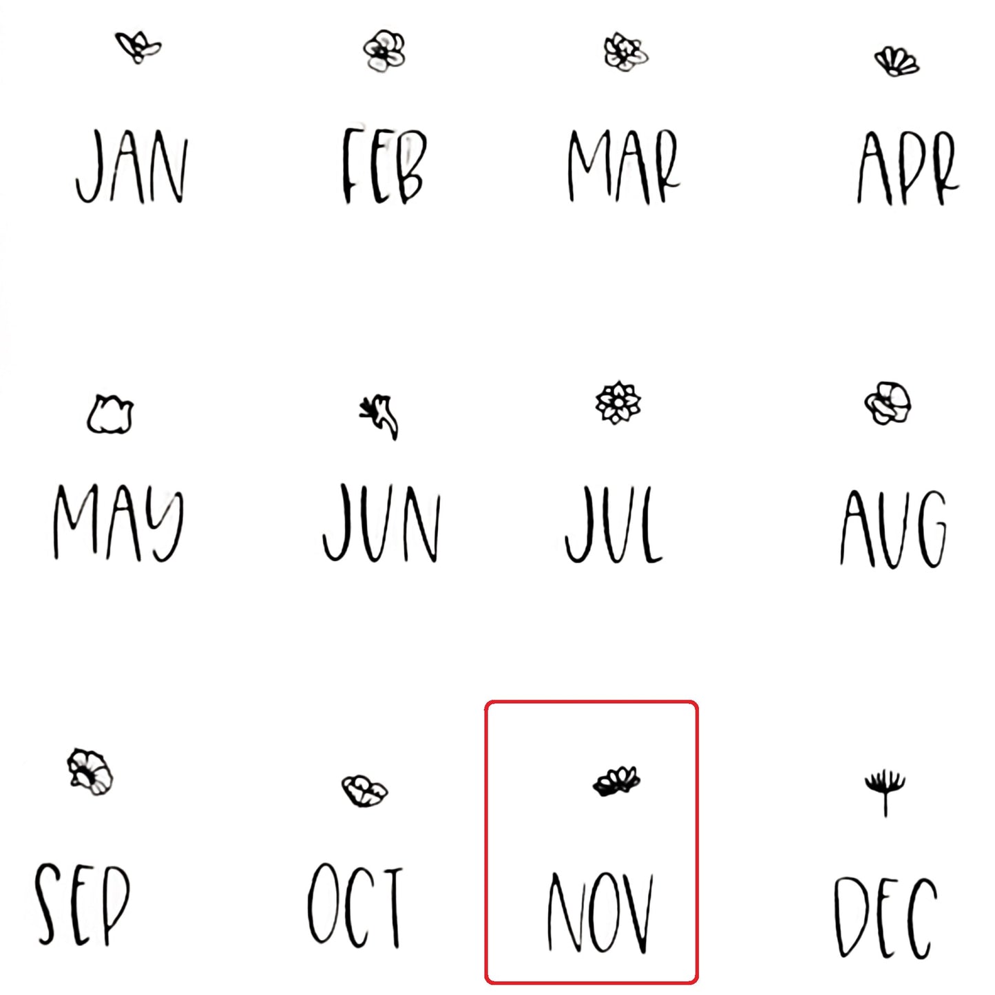 Tiny Birthflowers INDIVIDUALLY