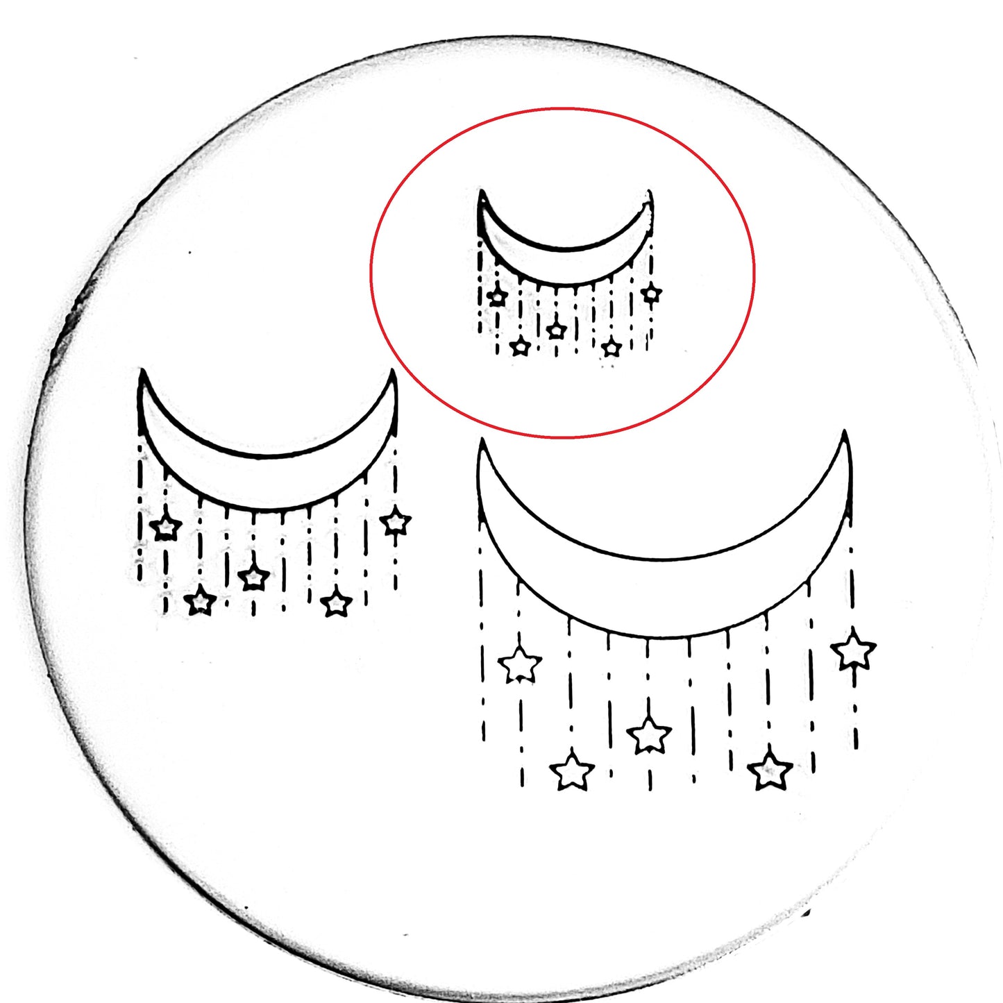 Moon with Hanging Stars