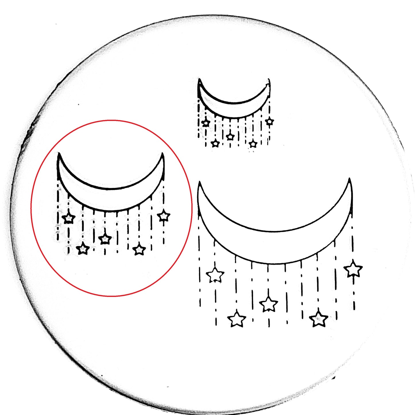 Moon with Hanging Stars