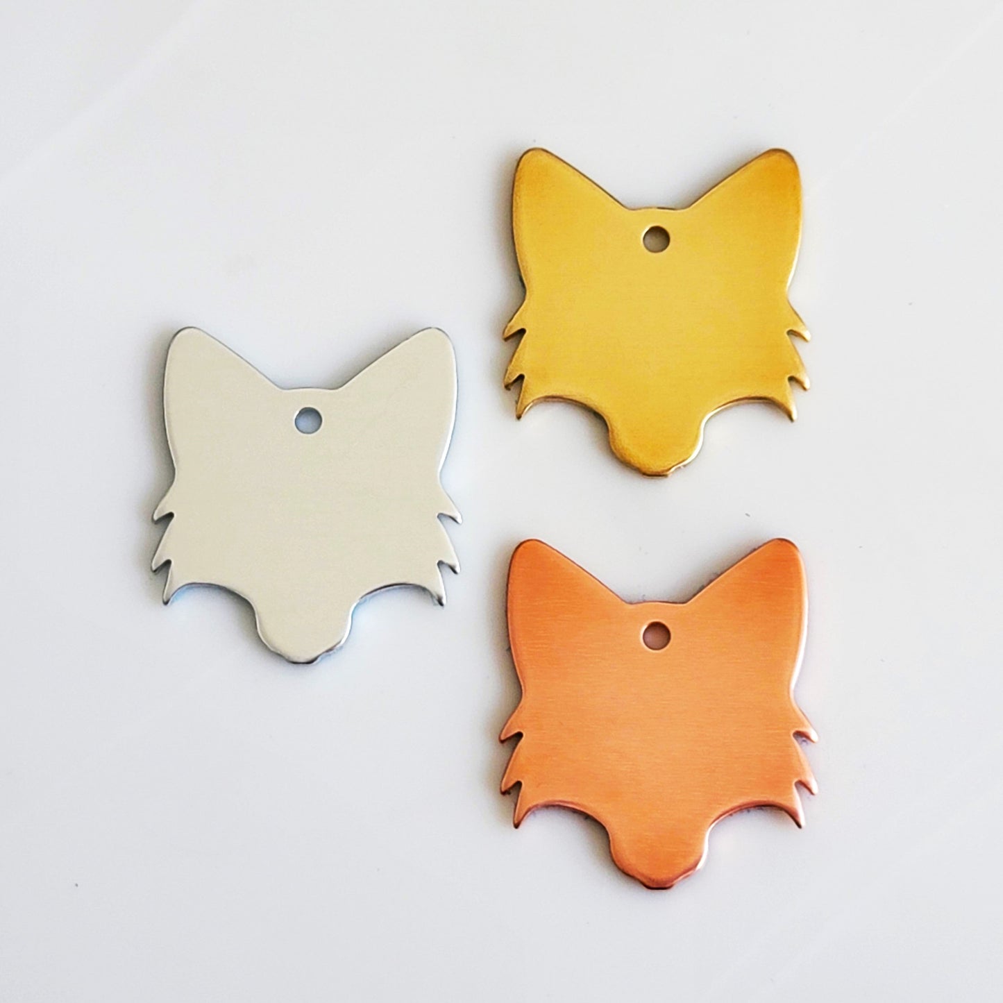 1 1/4" x 1 1/8" Fox Heads - 14g COPPER