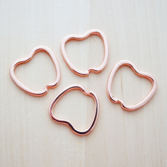 Rose Gold Apple Key Rings
