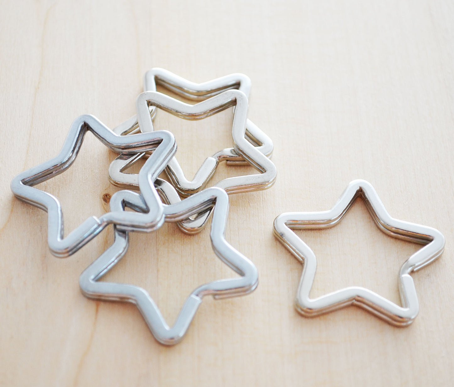 Silver Star Key Rings